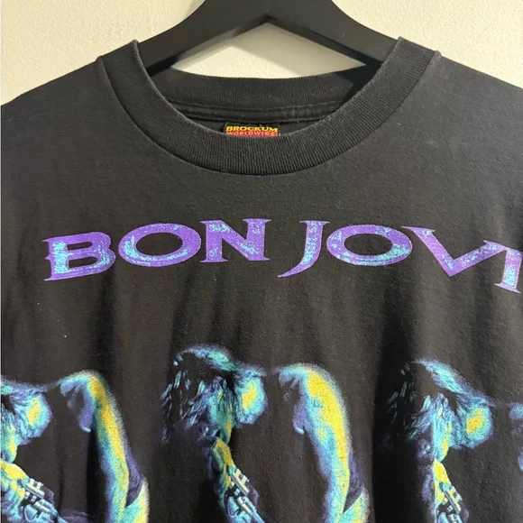 1994 Bon Jovi Black Graphic T-Shirt - Picture 2 of 5